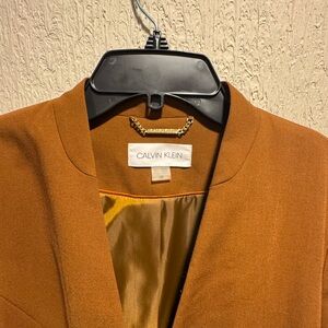 NWOT Calvin Klein Classic Brown Blazer Belted .Never worn but without a tag .
